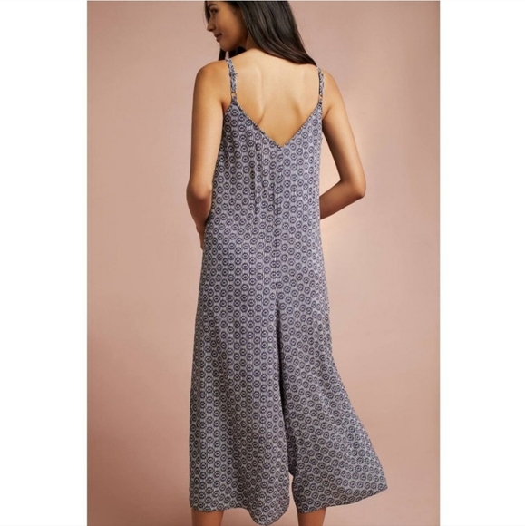 Anthropologie Floreat Navy-White Wide Leg Jumpsuit. Like New! - Picture 14 of 16